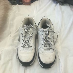 White and black campion shoes